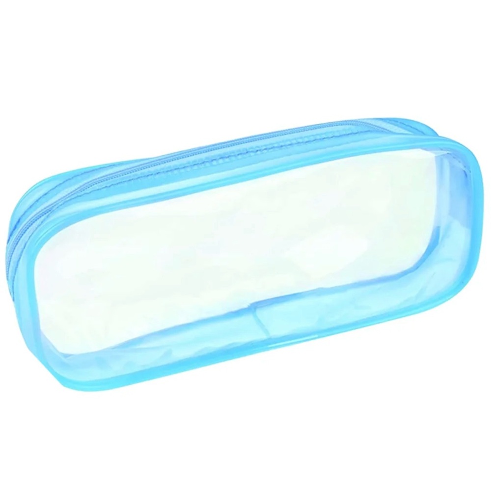 Clear Blue Zippered Pouch